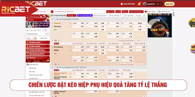 Chiến lược đặt kèo hiệp phụ hiệu quả tăng tỷ lệ thắng