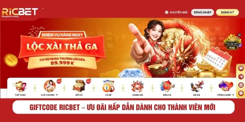 Giftcode RICBET – ưu đãi hấp dẫn dành cho thành viên mới