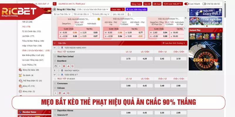 Mẹo Bắt Kèo Thẻ Phạt Hiệu Quả Ăn Chắc 90% Thắng
