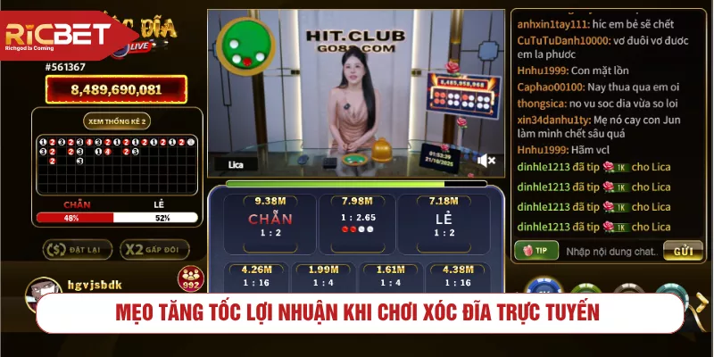 Mẹo tăng tốc lợi nhuận khi chơi xóc đĩa trực tuyến
