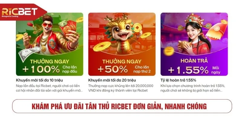 ưu đãi tân thủ RICBET